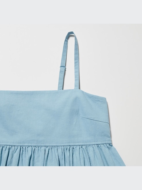 WOMEN'S LINEN BLEND GATHERED CAMISOLE DRESS | UNIQLO SG