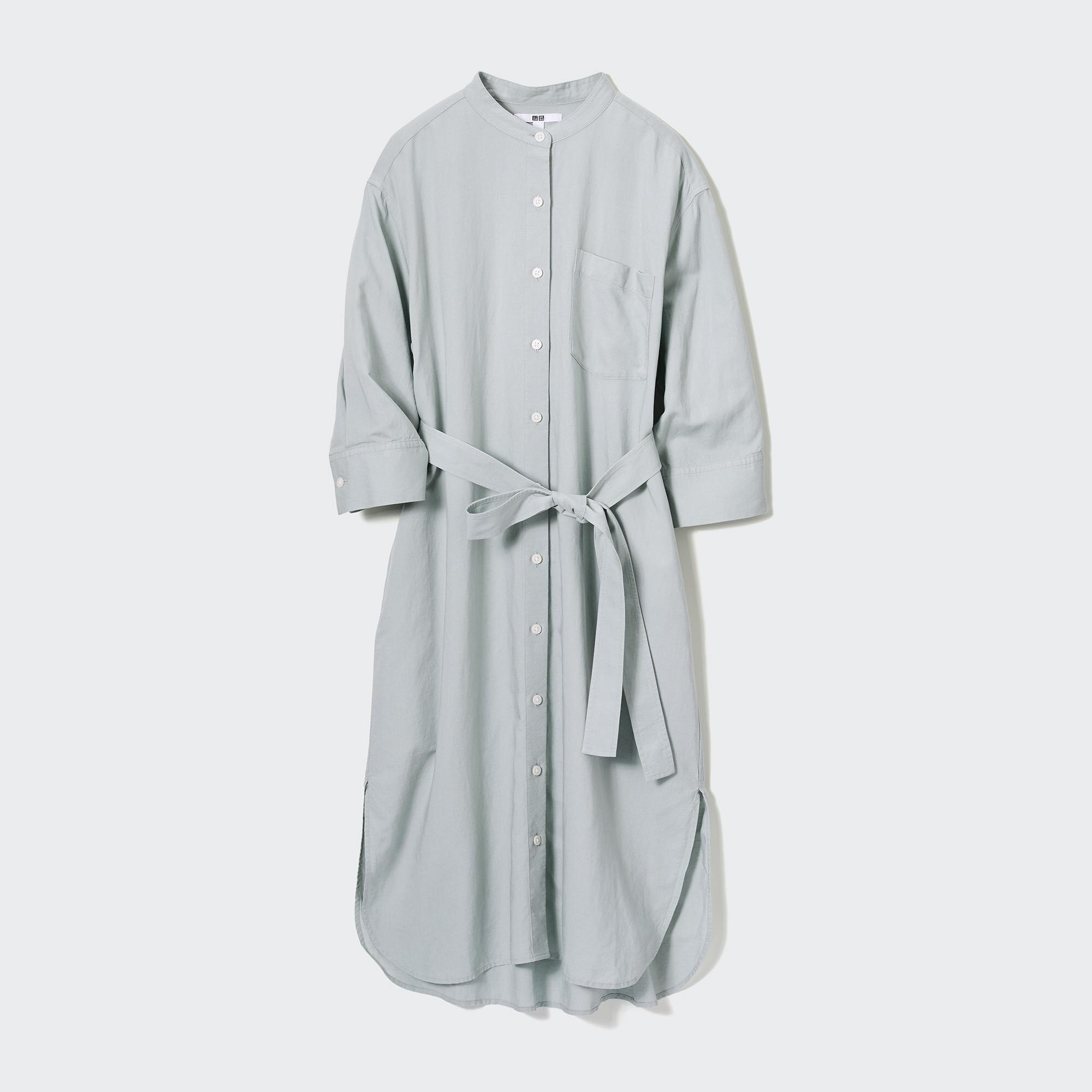 Uniqlo linen shop shirt dress