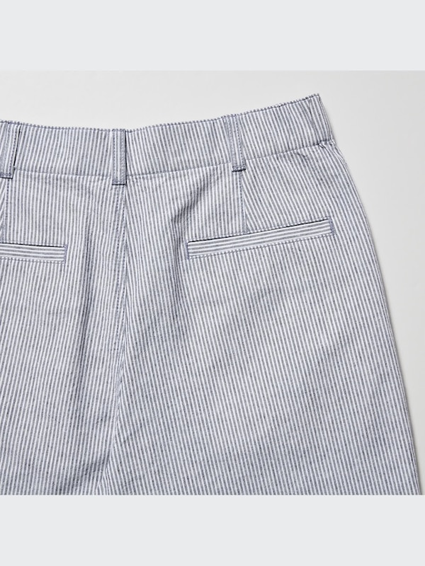 Linen Cotton Tapered Pants (Striped)