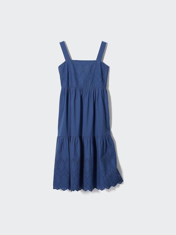 cotton embroidery shirring sleeveless dress whatjesswore on LTK