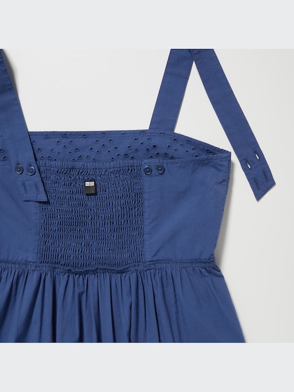 uniqlo cotton embroidery shirring sleeveless dress Women's Cotton Embroidery Shirring Sleeveless Dress