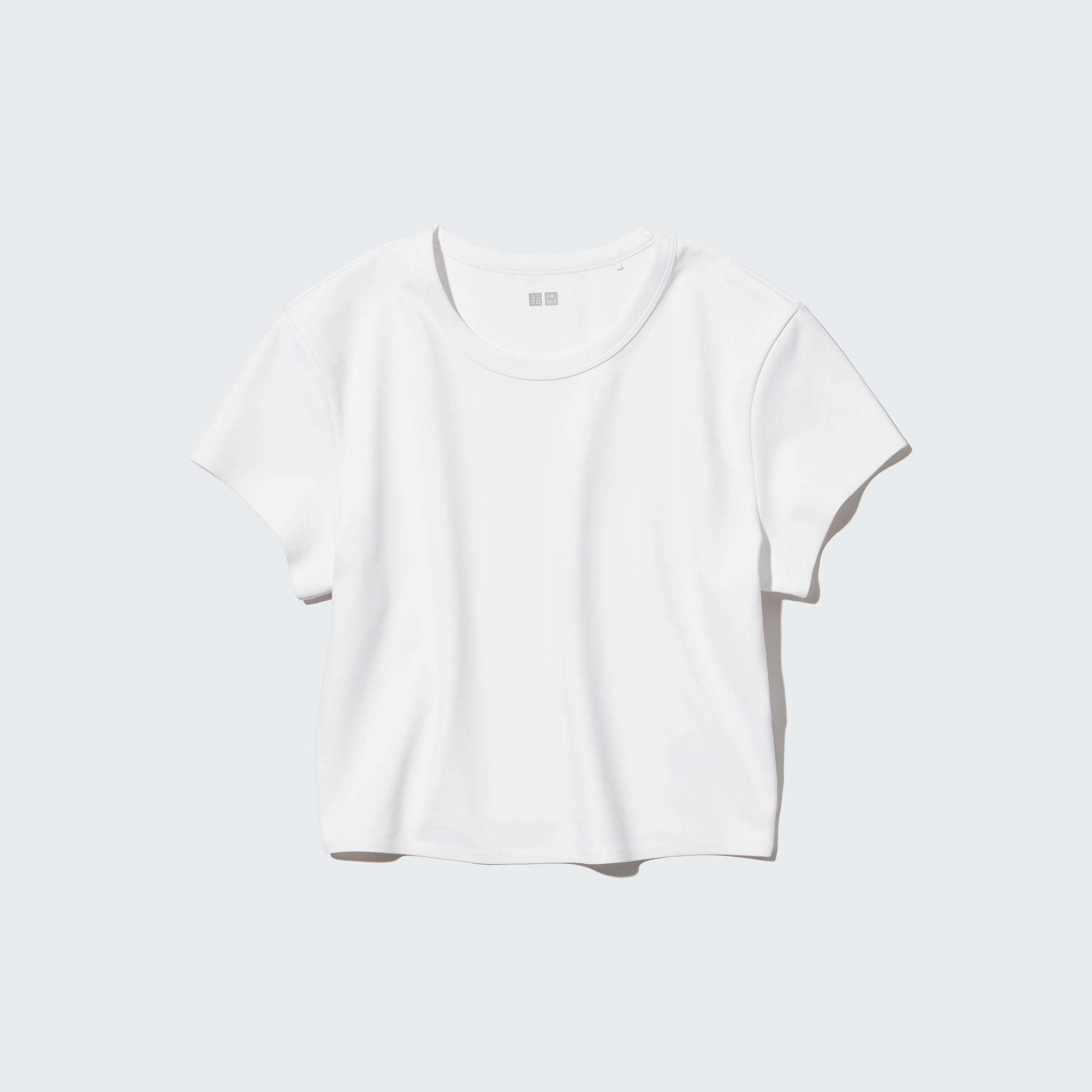 UNIQLO GIRLS AIRism Cotton Frill T-Shirt