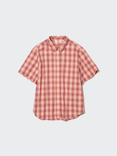 WOMEN'S COTTON CHECKED SHORT SLEEVE SHIRT UNIQLO PH