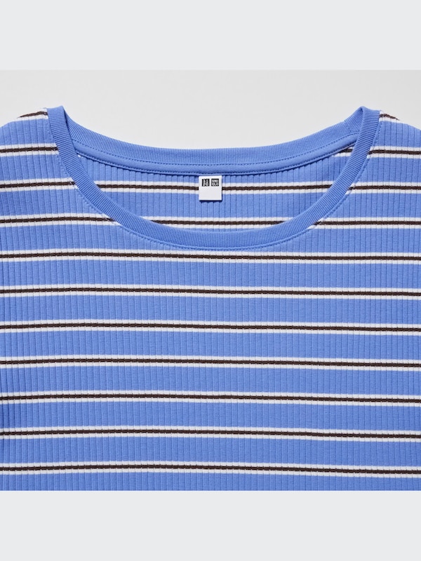 T-Shirt Crop Rib Frill Garis