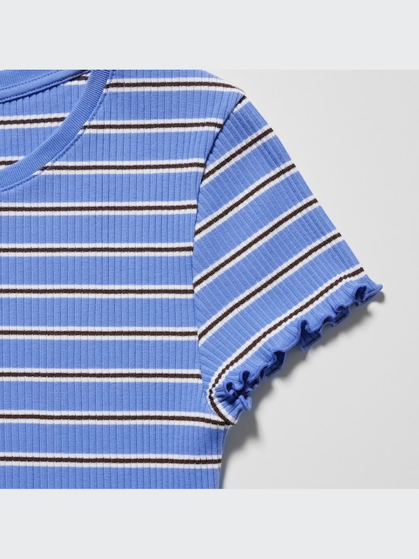 T-Shirt Crop Rib Frill Garis