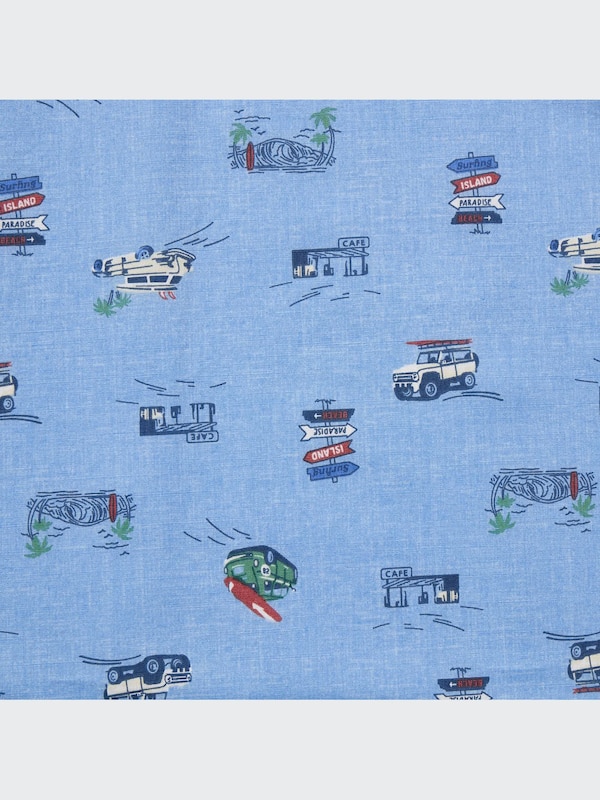 KIDS Printed Open Collar Shirt