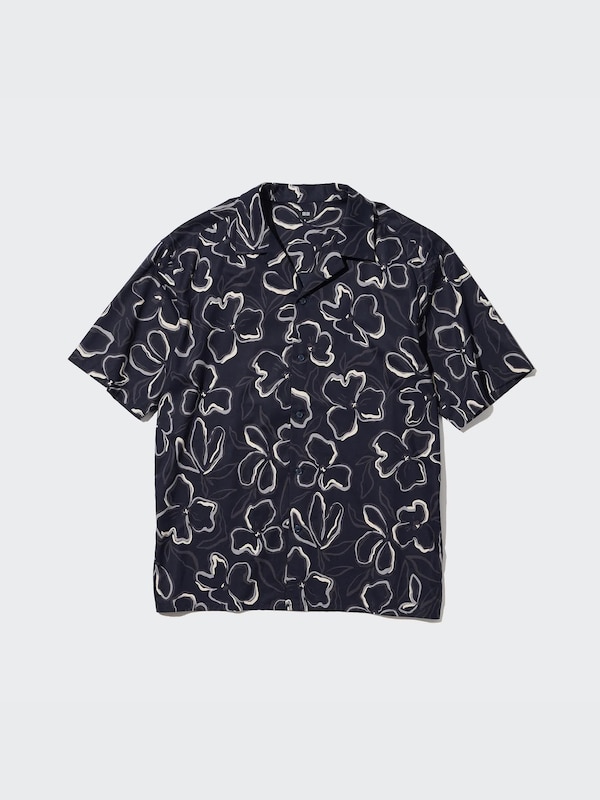 Kemeja Katun Modal Kerah Terbuka Lengan Pendek