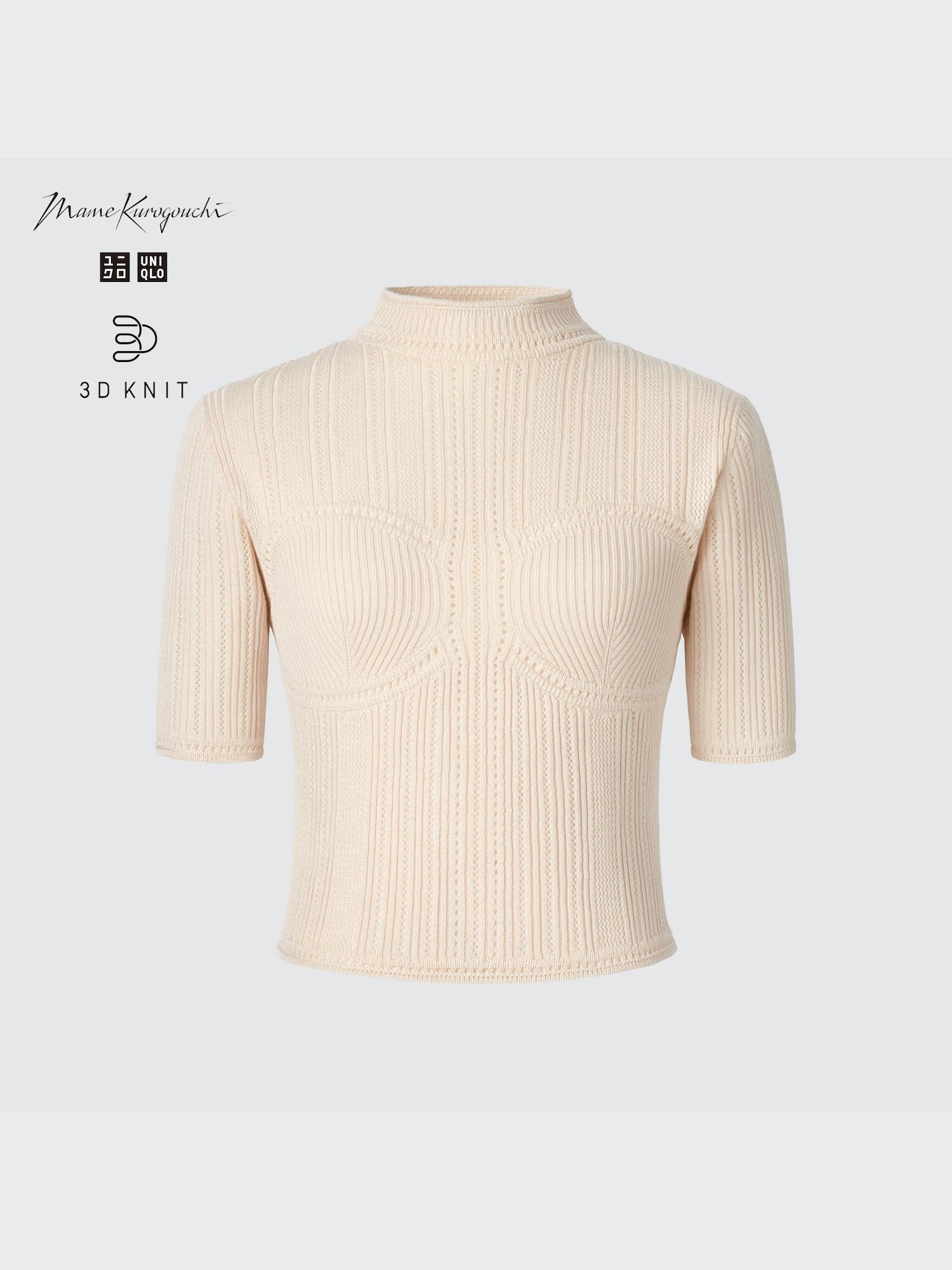 3G uneven mesh cropped knitted pullover main image 1