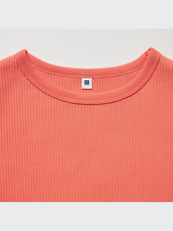 GIRLS T-Shirt Crop Rib Lengan Pendek