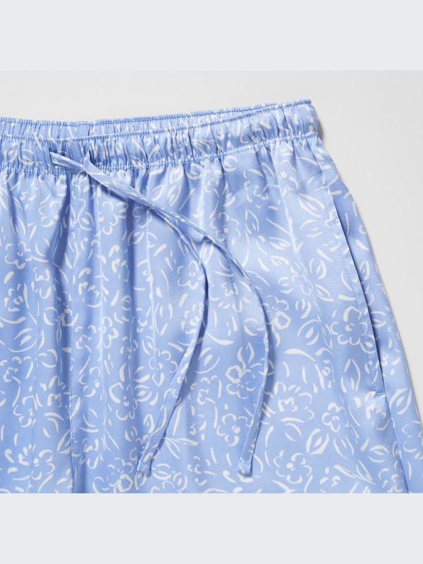 Piyama Satin Motif Lengan Pendek (Celana Panjang)