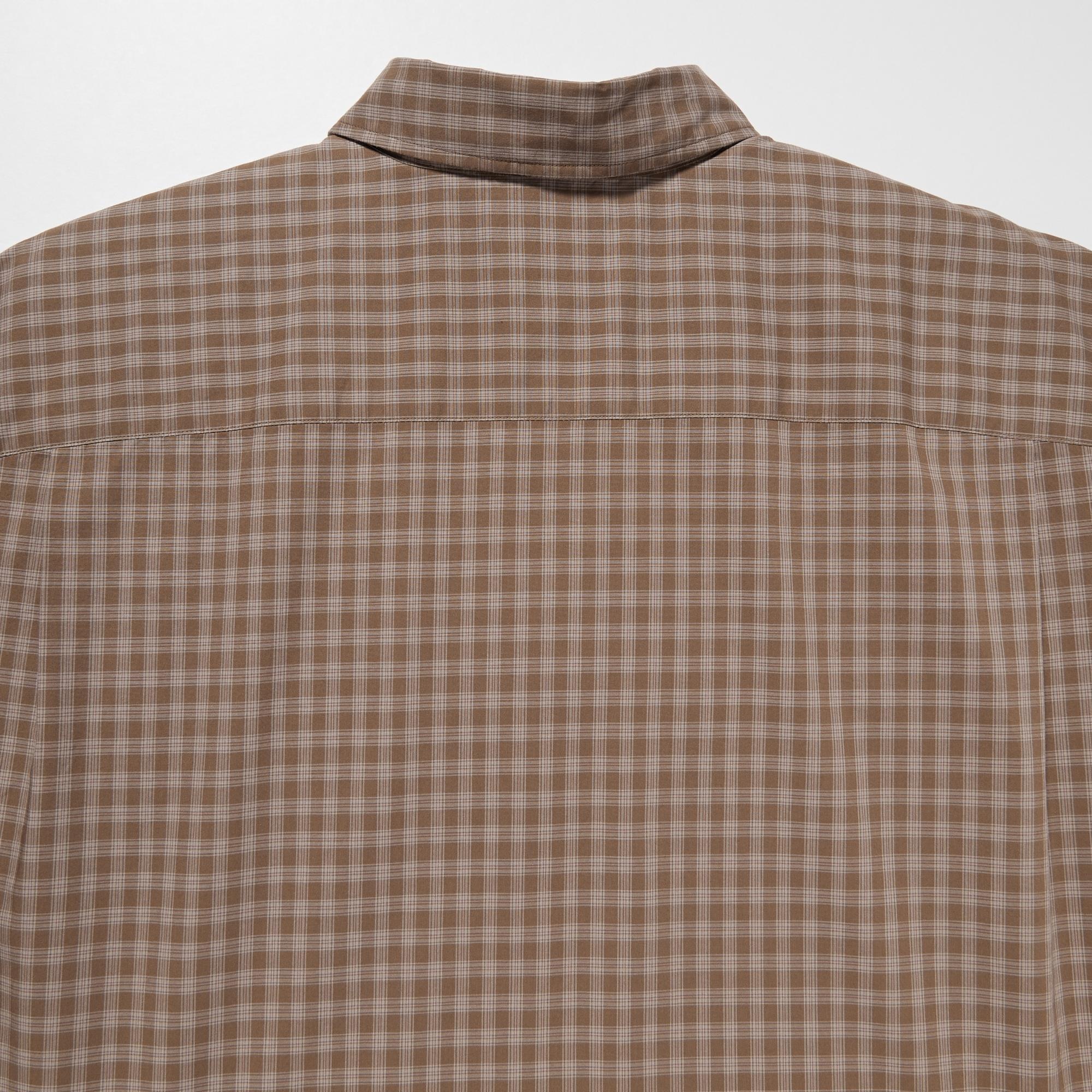 ユニクロU 2023SSオーバーサイズチェックシャツ（長袖）ブラウンXXL 新品