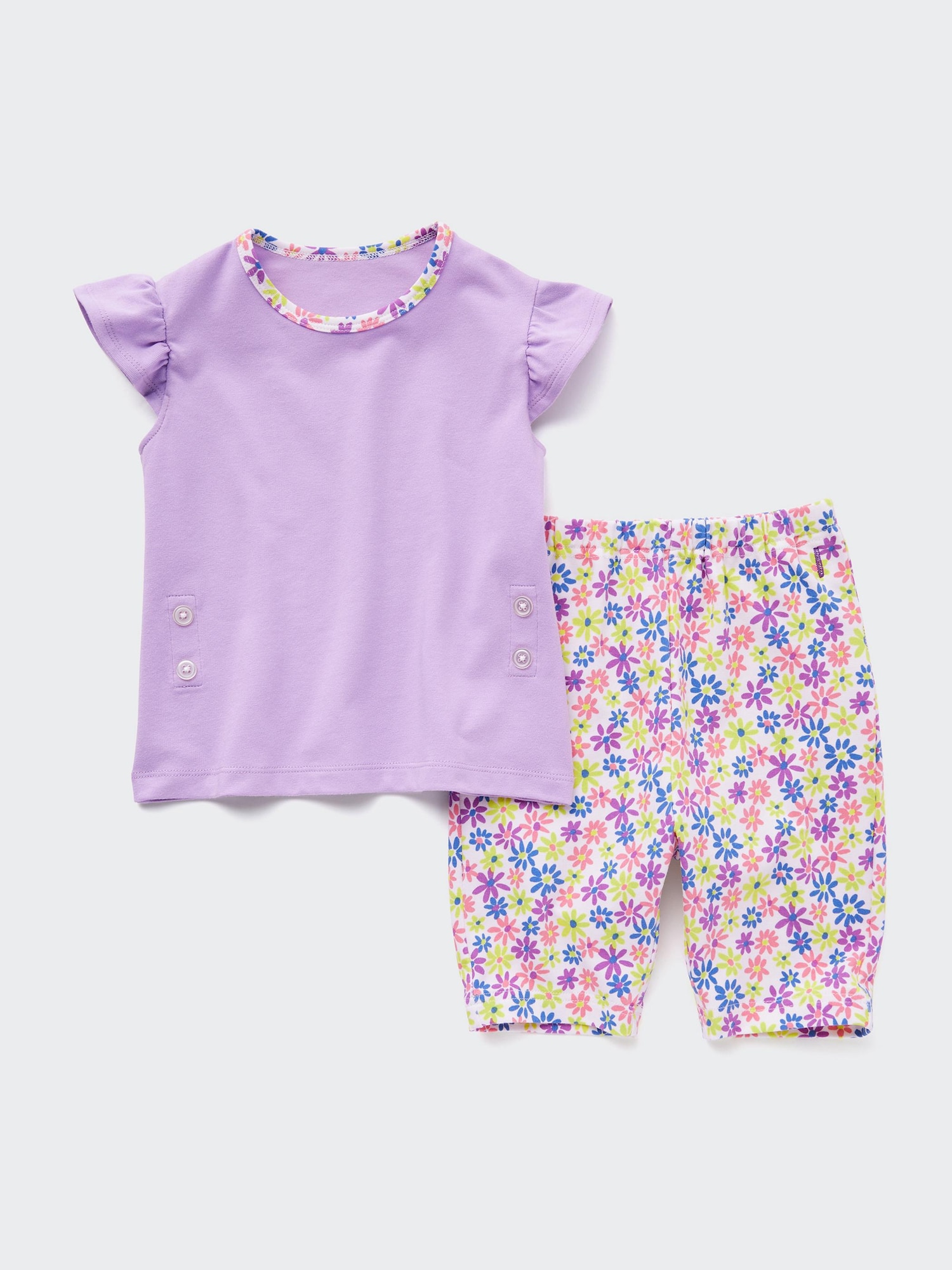 Baby Dry Short Sleeve Pajamas (Flower) | UNIQLO ID
