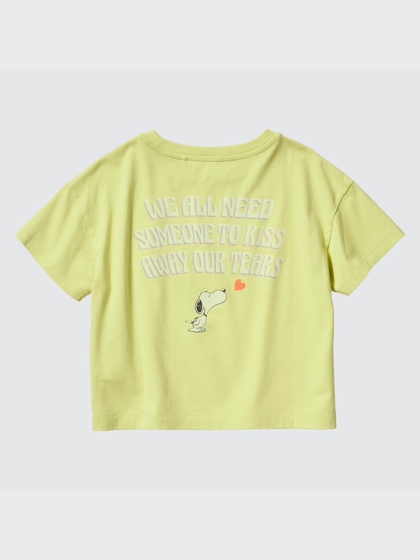 GIRLS ラブ サンシャイン＆ピーナッツ クロップド UT グラフィックTシャツ（半袖）
