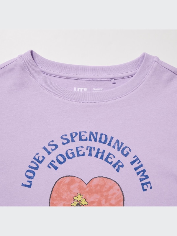 GIRLS ラブ サンシャイン＆ピーナッツ クロップド UT グラフィックTシャツ（半袖）