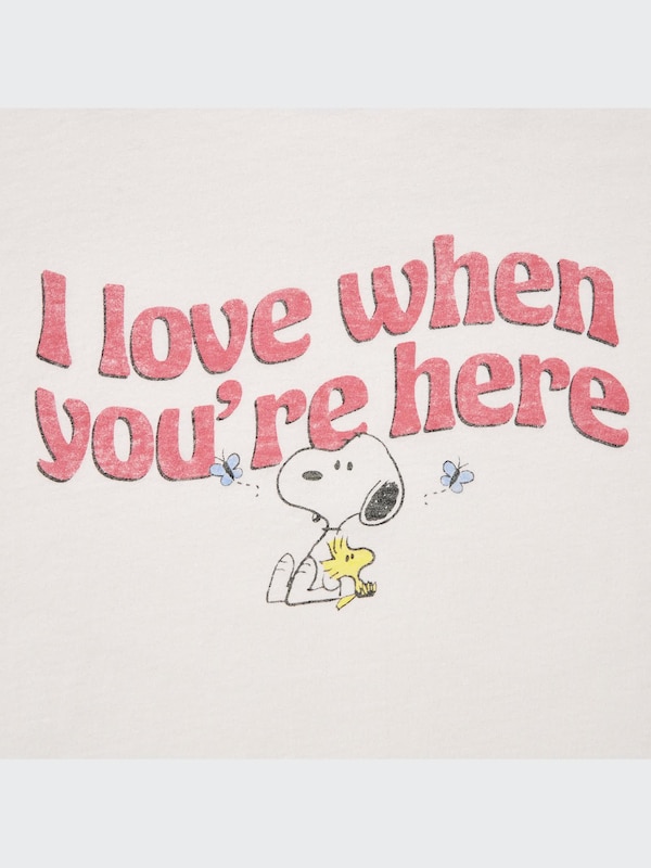 GIRLS ラブ サンシャイン＆ピーナッツ クロップド UT グラフィックTシャツ（半袖）