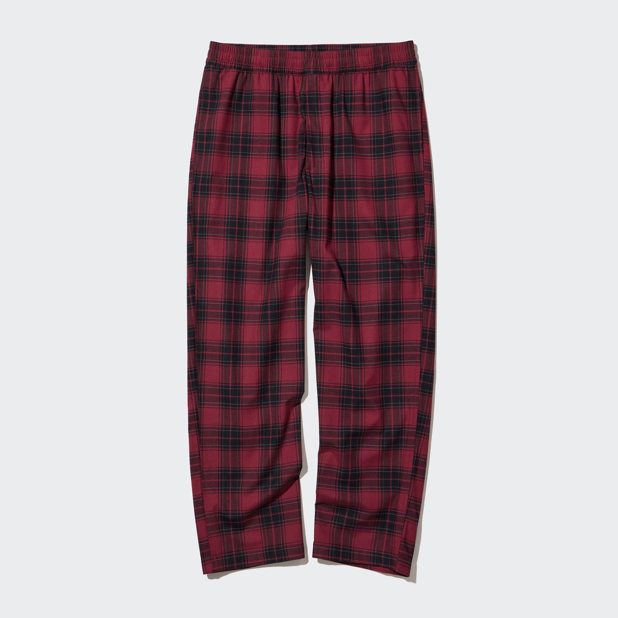 Men's flannel pajama 2025 pants with elastic ankles