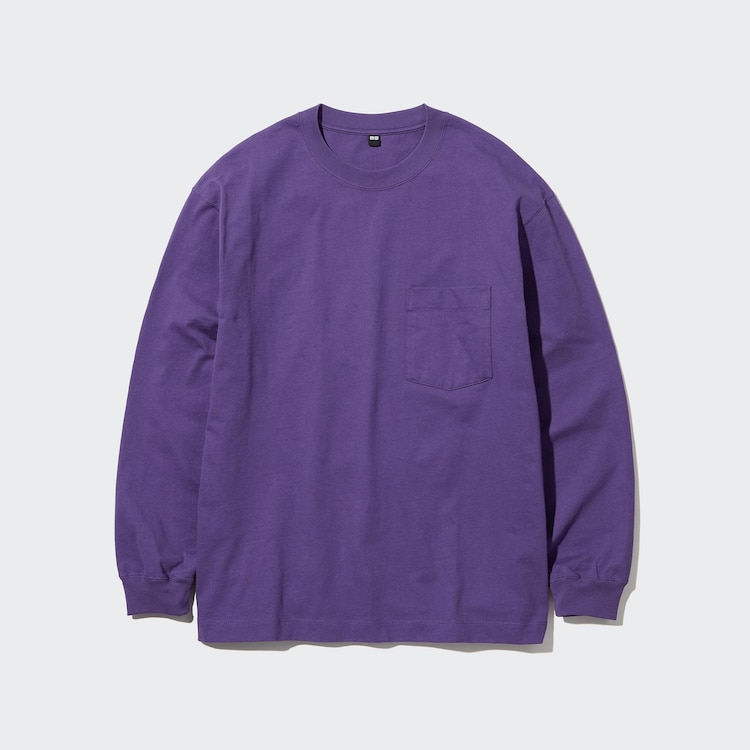 ユニクロ公式 ウォッシュコットンクルーネックTシャツ（長袖）