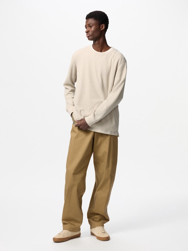 ワッフルクルーネックTシャツ