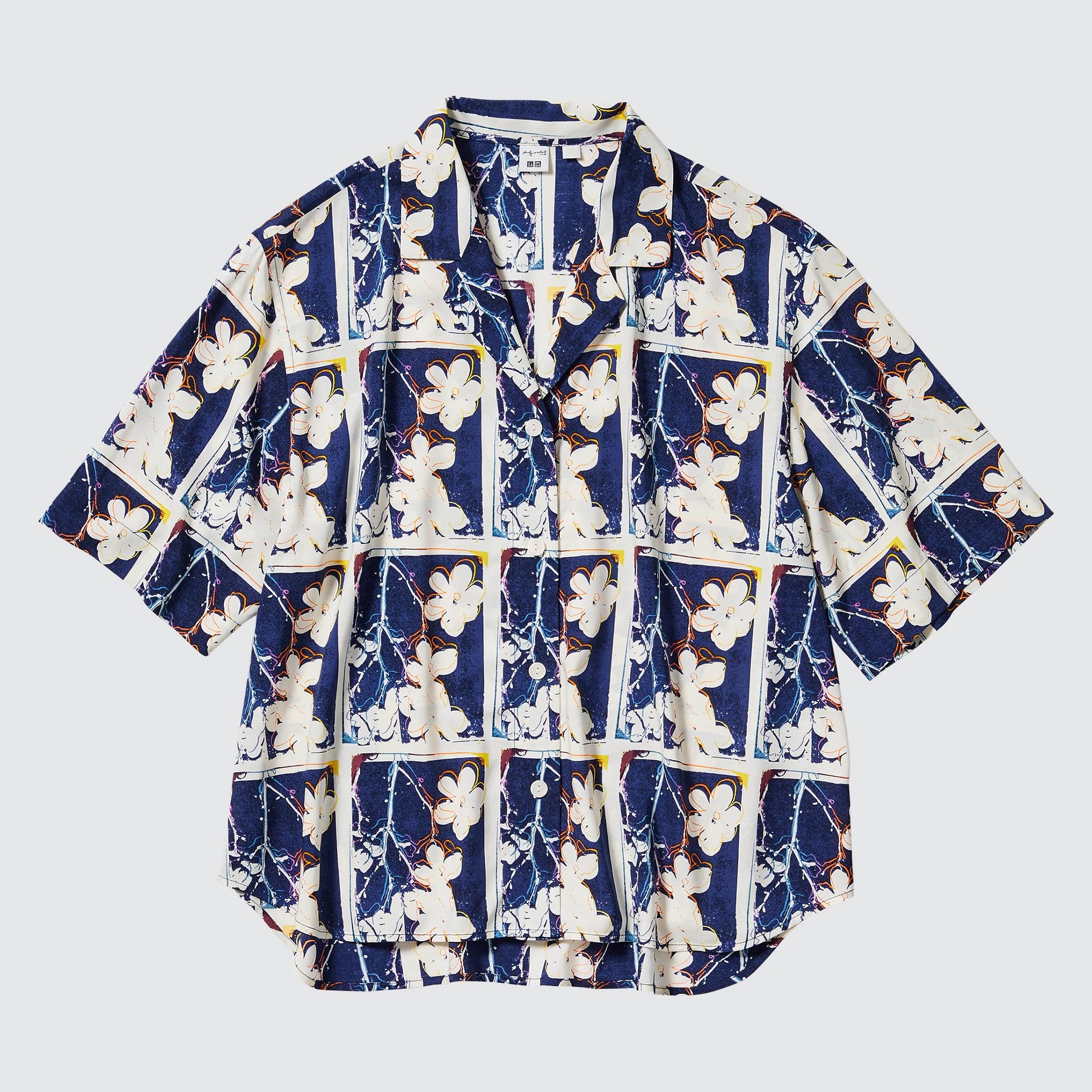 Andy Warhol Flowers Collection Open Collar Shirt