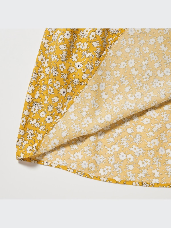 GIRLS レーヨンフラワープリントワンピース（半袖）