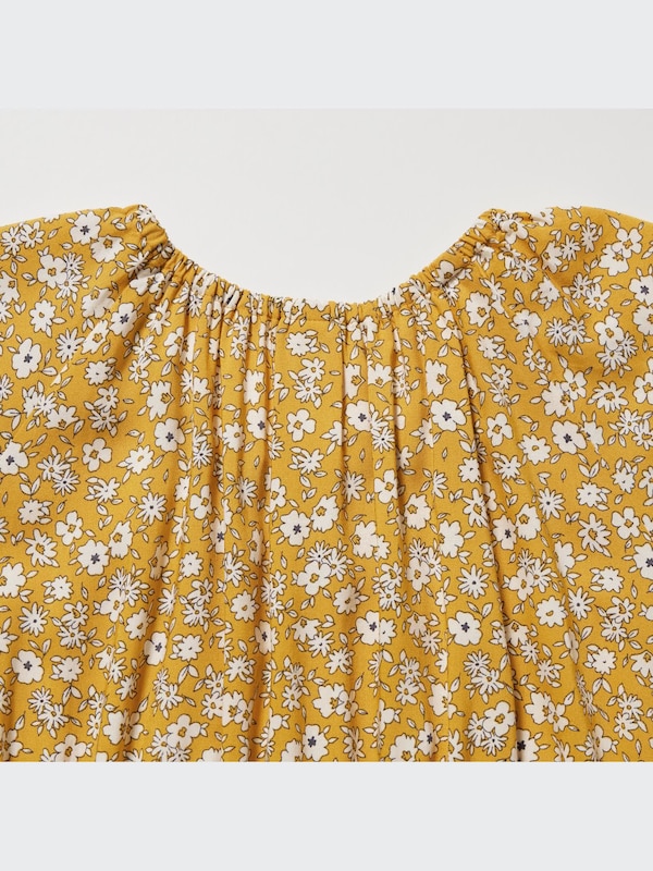 GIRLS レーヨンフラワープリントワンピース（半袖）