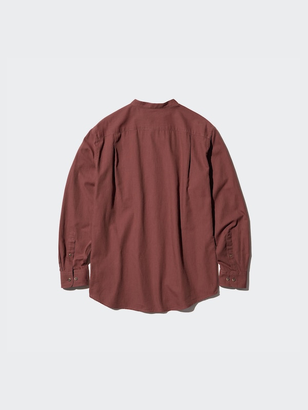 Soft Twill Stand Collar Long Sleeve Shirt