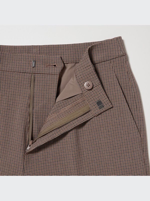 スマートアンクルパンツ（チェック・2WAYストレッチ・テーパード・丈長め71cm）セットアップ可能