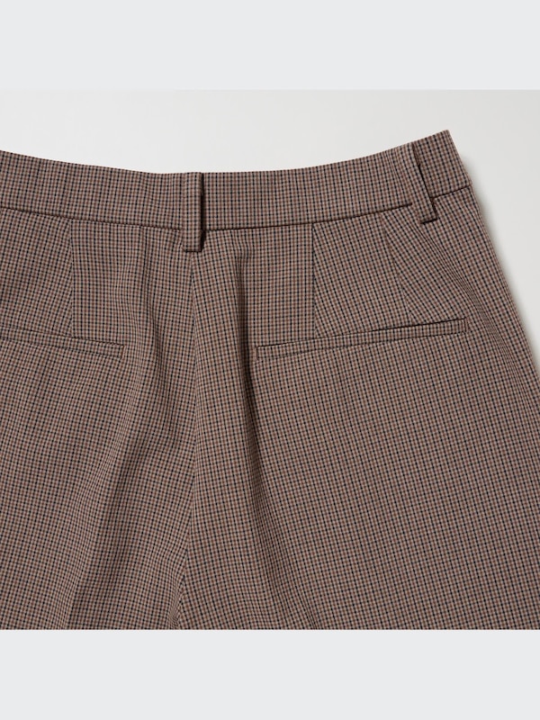 スマートアンクルパンツ（チェック・2WAYストレッチ・テーパード・丈長め71cm）セットアップ可能