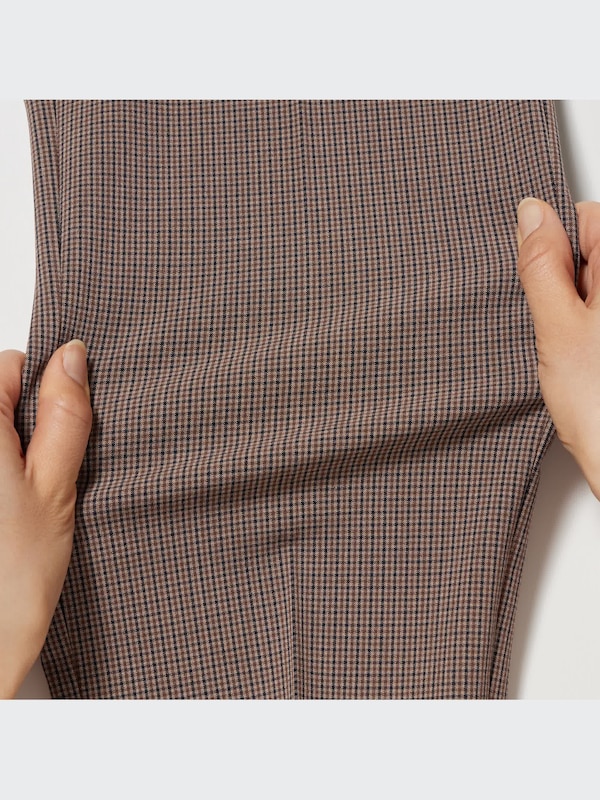 スマートアンクルパンツ（チェック・2WAYストレッチ・テーパード・丈長め71cm）セットアップ可能