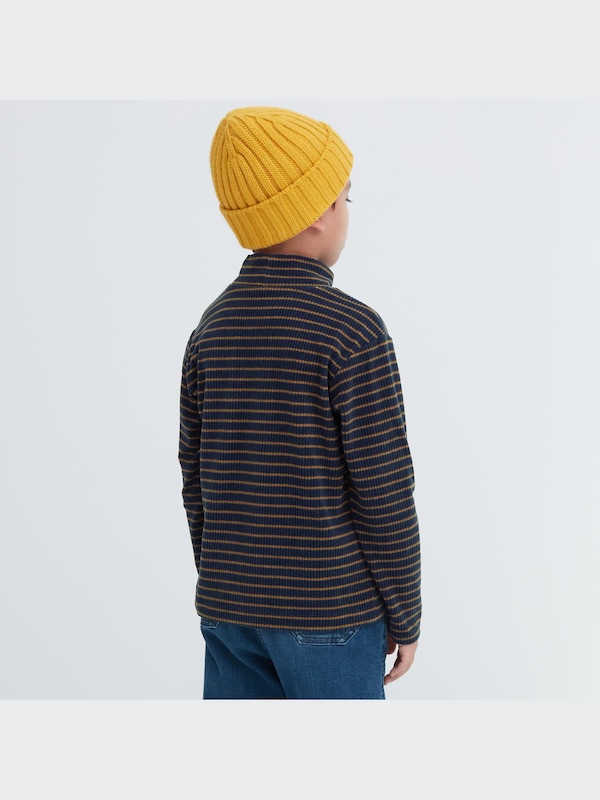 リブフリースハイネックボーダーTシャツ（長袖）