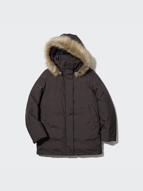Outerwear Uniqlo Down Jacket Fur Hood WOMEN'S HYBRID DOWN COAT