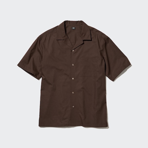 MODAL COTTON OPEN COLLAR SHORT SLEEVE SHIRT