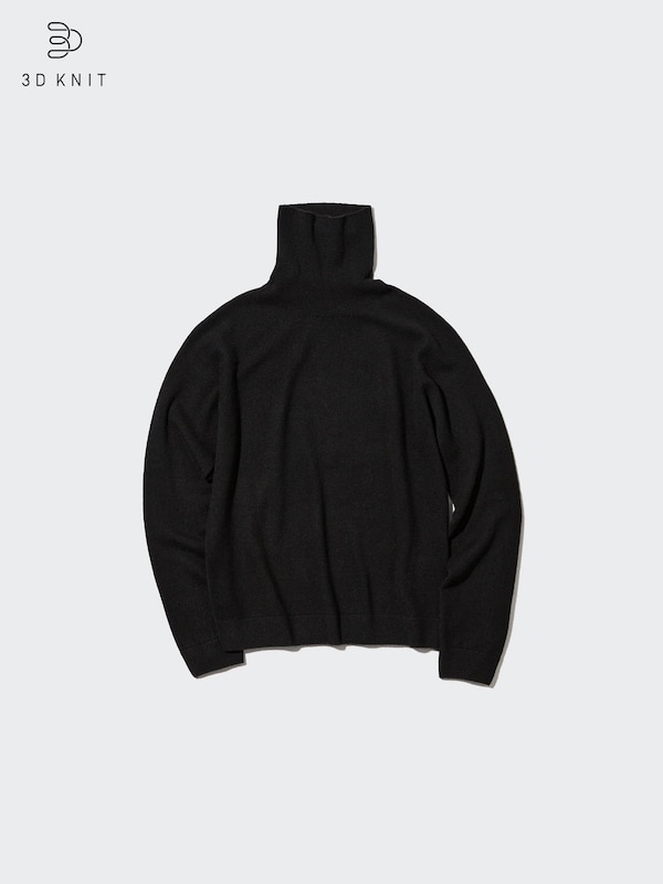 3Dカシミヤタートルネックセーター