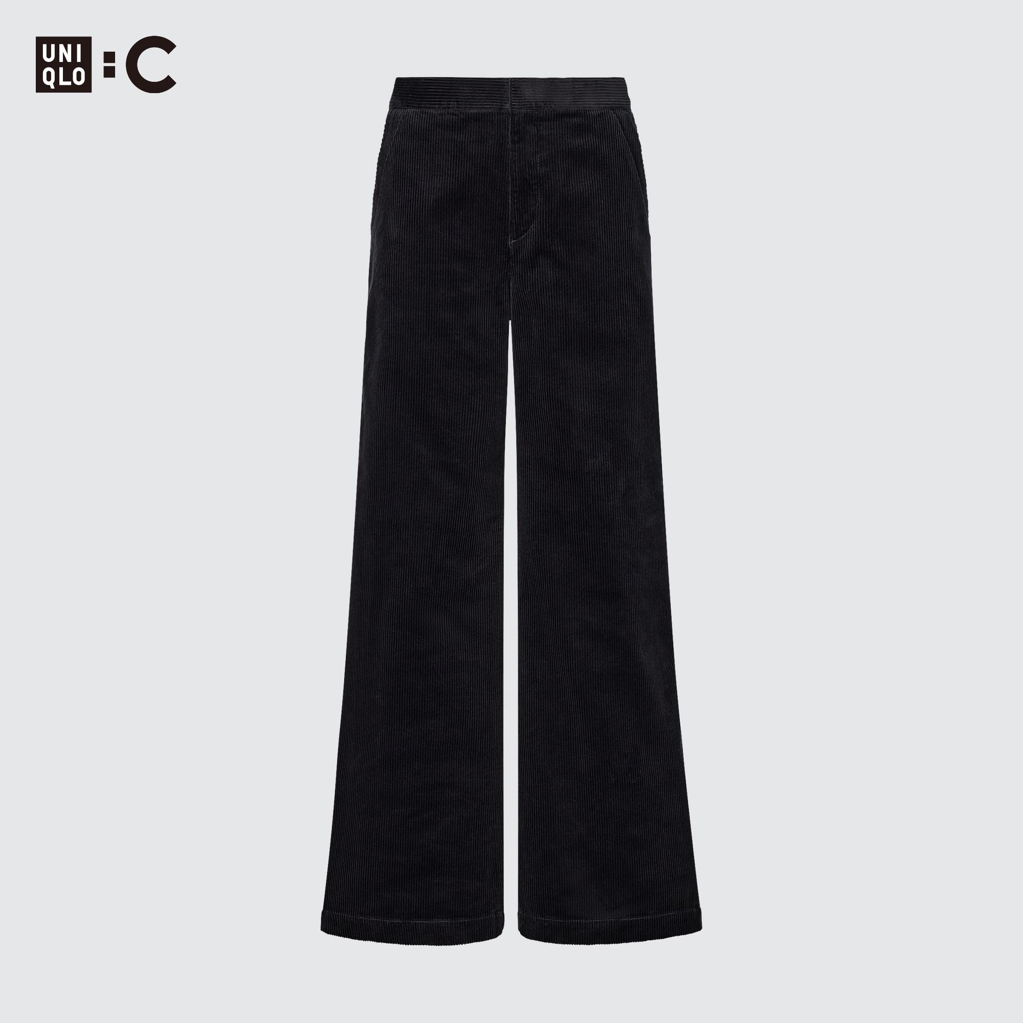 再再販！ BLACK UNIQLO 70サイズ Ｃ C コーデュロイワイドパンツ 