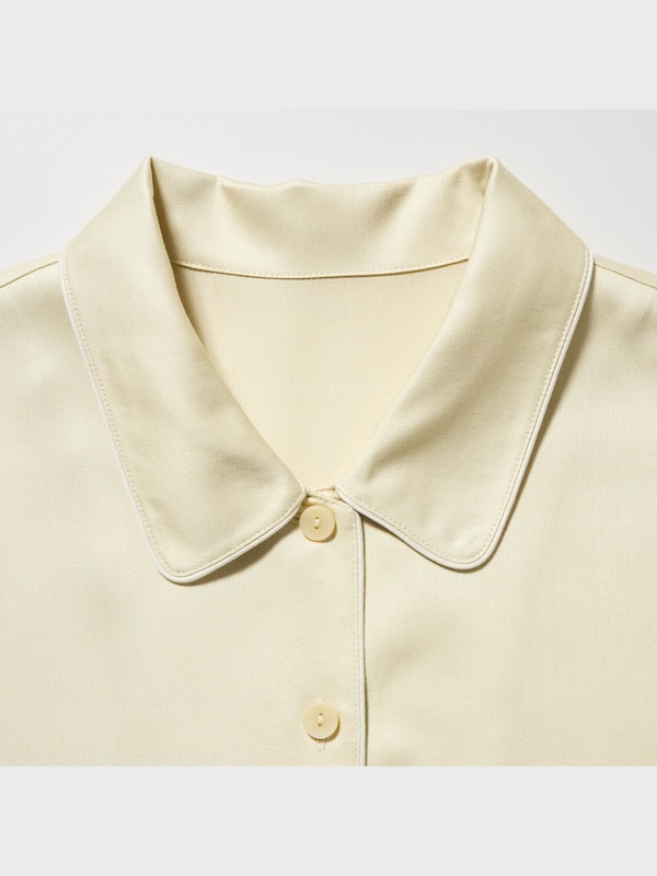 Satin Short Sleeve Pajamas (Long Pants)