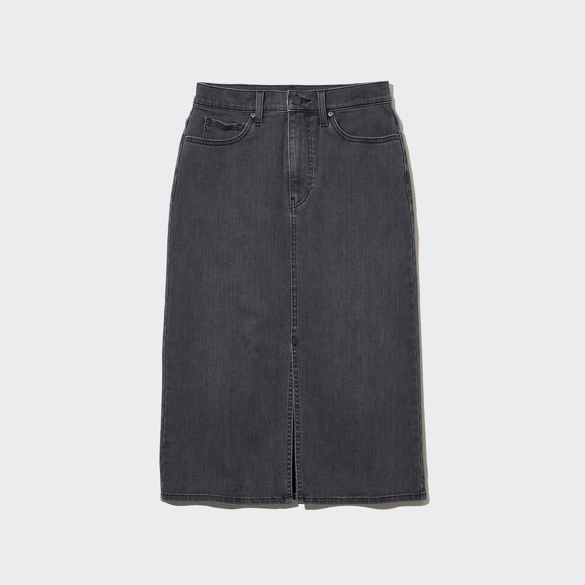 Uniqlo denim 2024 midi skirt