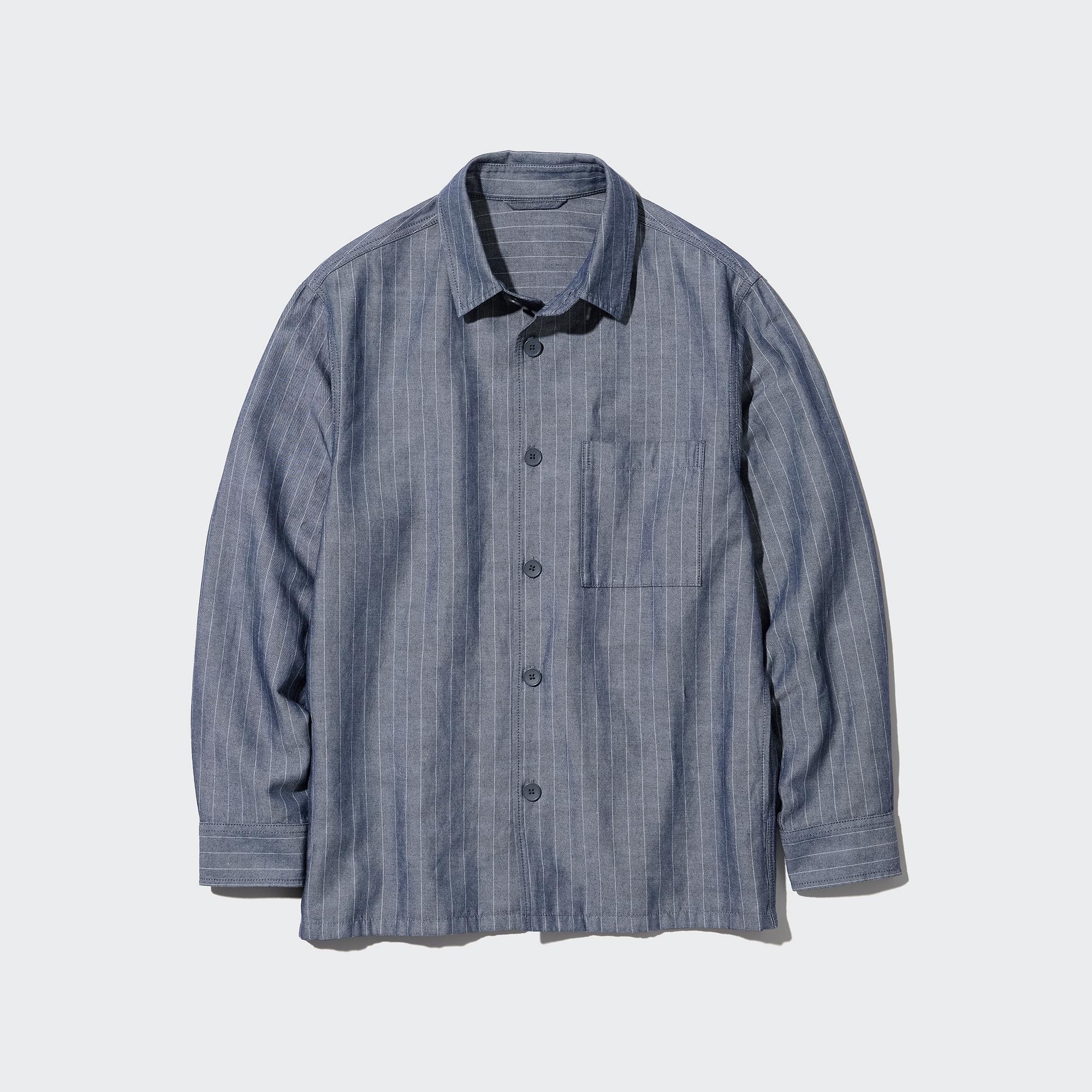 Uniqlo linen cotton hotsell shirt jacket