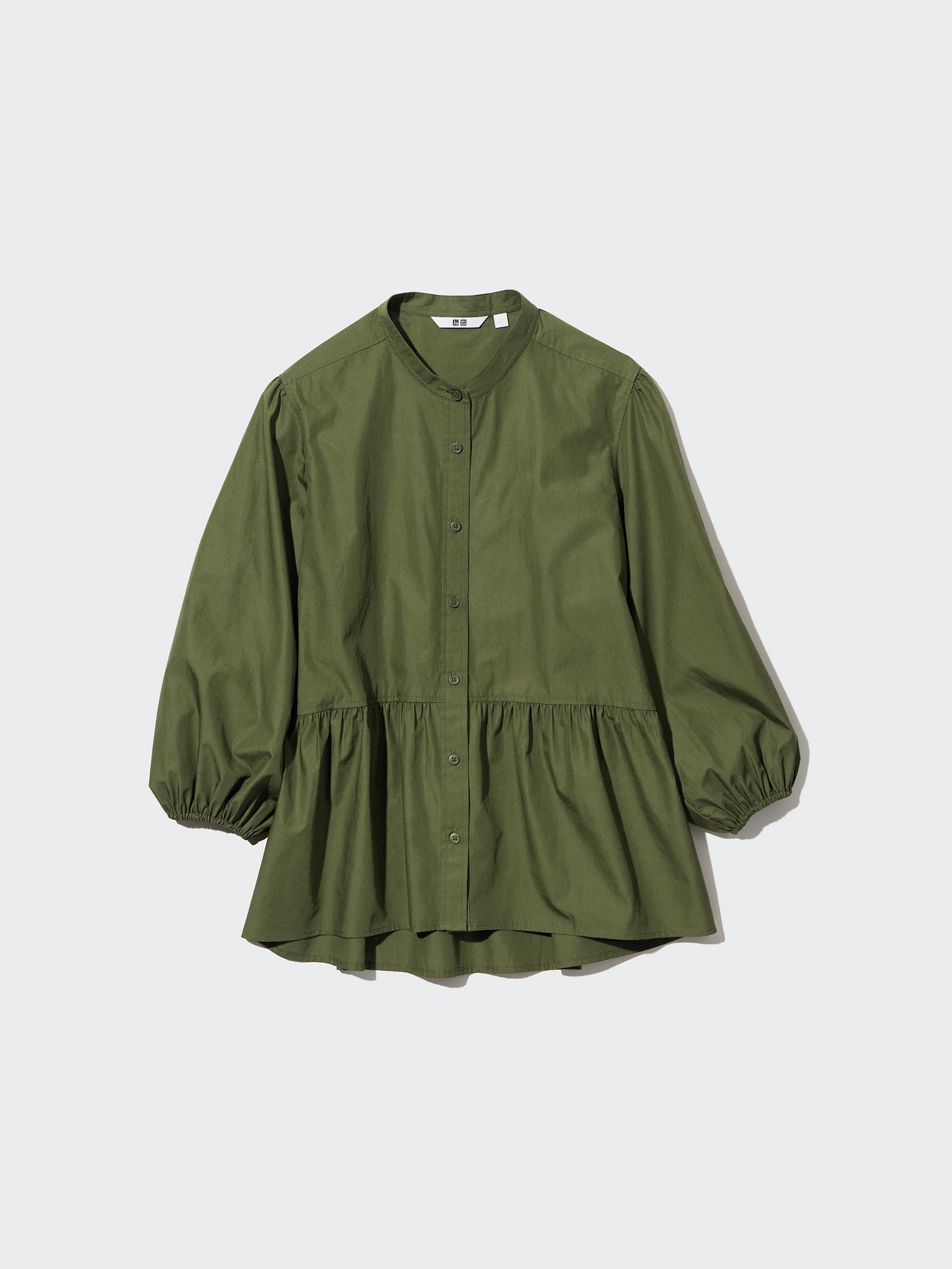WOMEN S COTTON VOLUME 3 4 SLEEVE BLOUSE UNIQLO ID