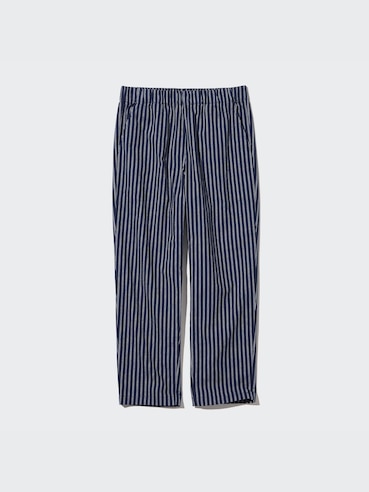 Cotton Relax Ankle Pants (Striped)
