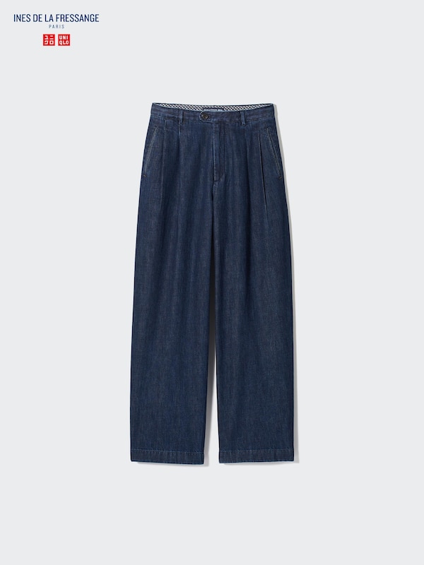 デニムタックワイドパンツ