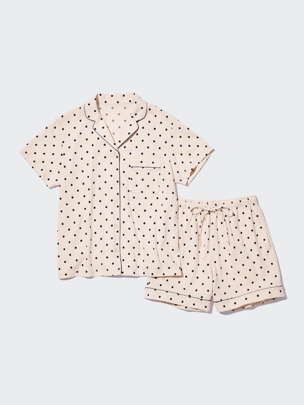 AIRism Katun Piyama Lengan Pendek (Polkadot)