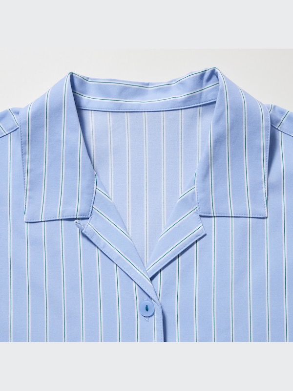 Bộ Pyjama Vải Co Giãn Mềm Ngắn Tay