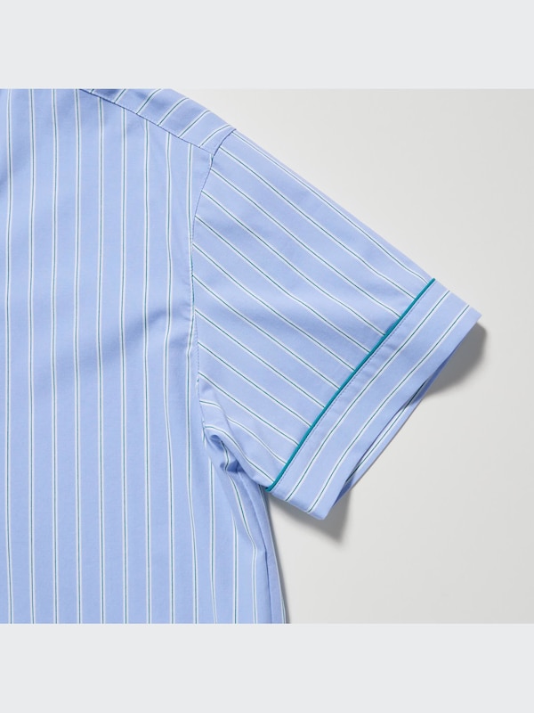 Bộ Pyjama Vải Co Giãn Mềm Ngắn Tay