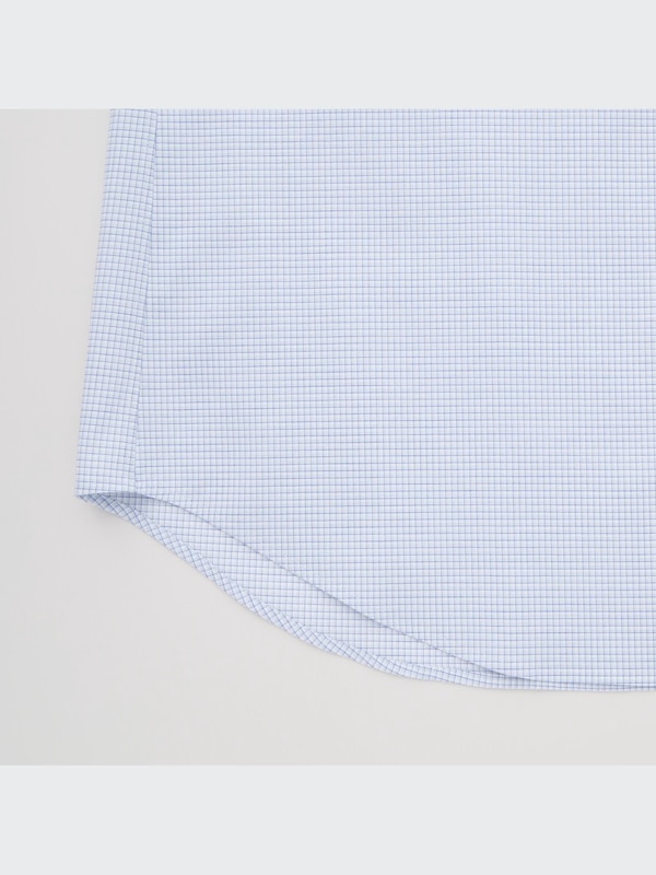 Fine Cloth Easy Care Checked Stretch Slim Fit Long Sleeve Shirt