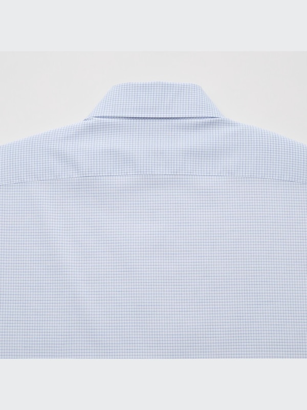 Fine Cloth Easy Care Checked Stretch Slim Fit Long Sleeve Shirt