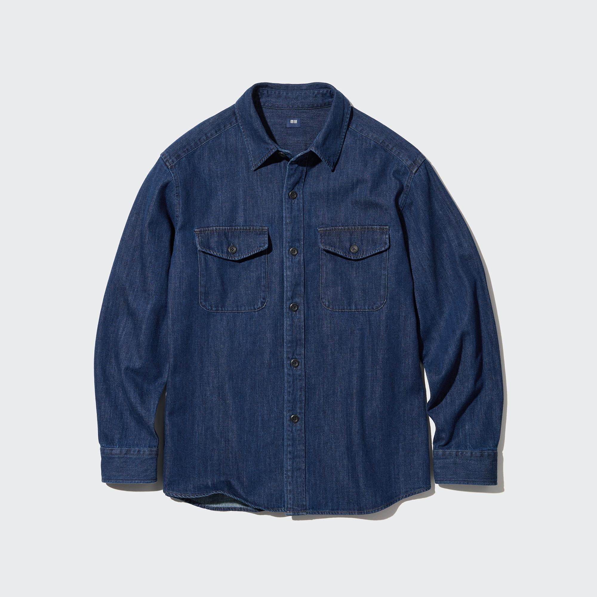 XL【新品未使用】ユニクロU ツイルオーバーサイズチェックシャツ BLUE