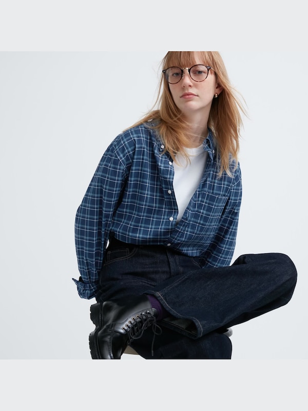 エクストラファインコットンブロードチェックシャツ（長袖）