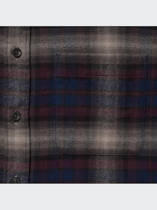 フランネルチェックシャツ（レギュラーカラー・長袖）