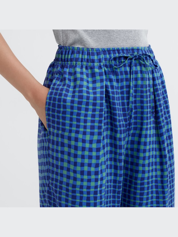 Satin Drape Straight Pants Print