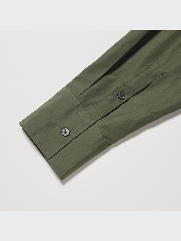 コットンロングシャツワンピース（長袖・丈短め・104.5～115.5cm）